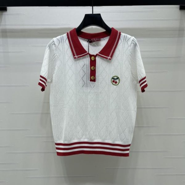 designer,replica,clothing,fake,1:1,lv,luxury,high quality Gucci knitted collared short-sleeved shirt! (ROVW6)