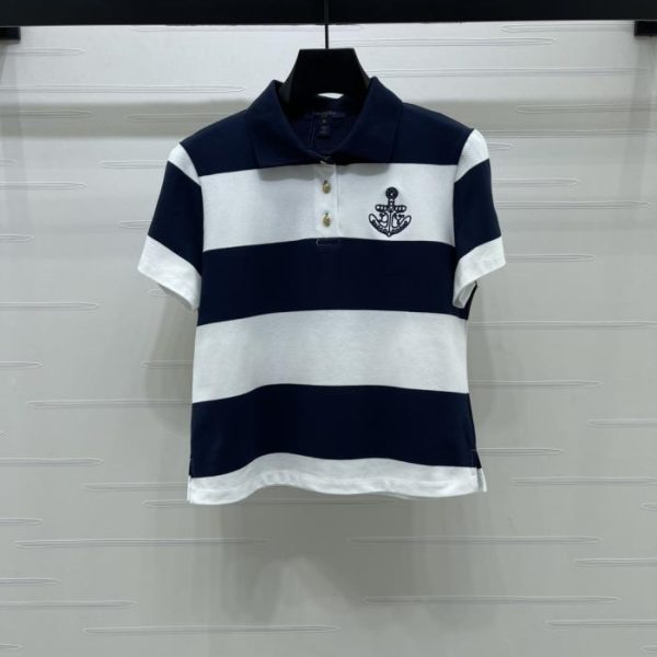 designer,replica,clothing,fake,1:1,lv,luxury,high quality LOUIS VUITTON striped collared short-sleeved T-shirt (K1FUD)