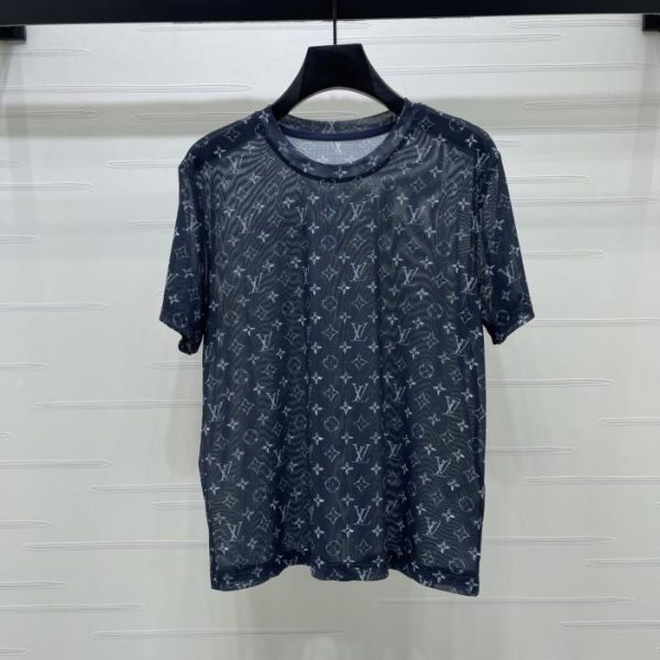 designer,replica,clothing,fake,1:1,lv,luxury,high quality LOUIS VUITTON Letter Print Mesh T-shirt (LFBNV)