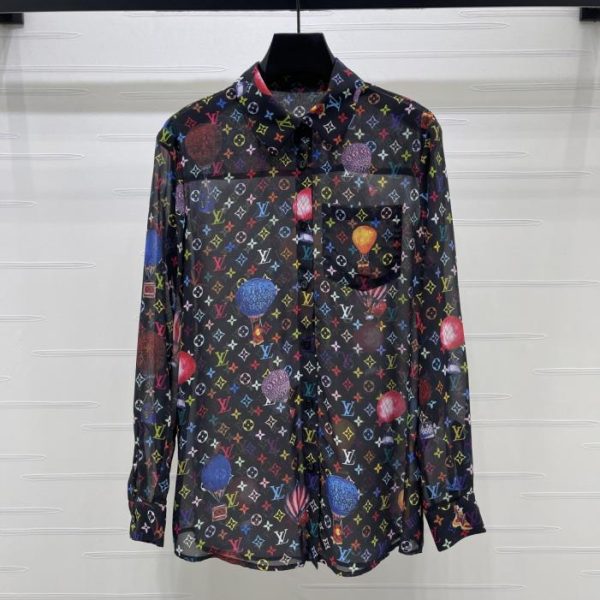 designer,replica,clothing,fake,1:1,lv,luxury,high quality LOUIS VUITTON Monogram Hot Air Balloon Print Shirt (SFZED)