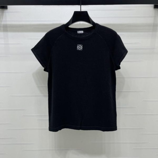 designer,replica,clothing,fake,1:1,lv,luxury,high quality Loewe Embroidered Crew Neck Knit Short-Sleeve T-Shirt (9NQ2N)