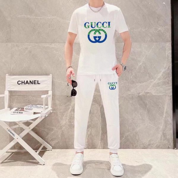designer,replica,clothing,fake,1:1,lv,luxury,high quality Gucci trousers and short-sleeved shirt suit (7363)