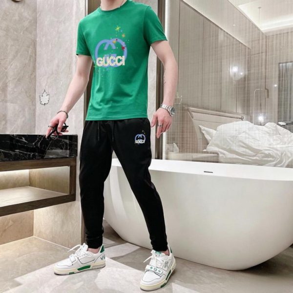 designer,replica,clothing,fake,1:1,lv,luxury,high quality Gucci trousers and short-sleeved shirt suit (8C78)