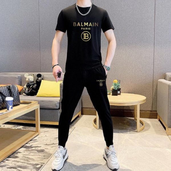 designer,replica,clothing,fake,1:1,lv,luxury,high quality Balmain Trousers and Short-Sleeve Suit (7D5A)
