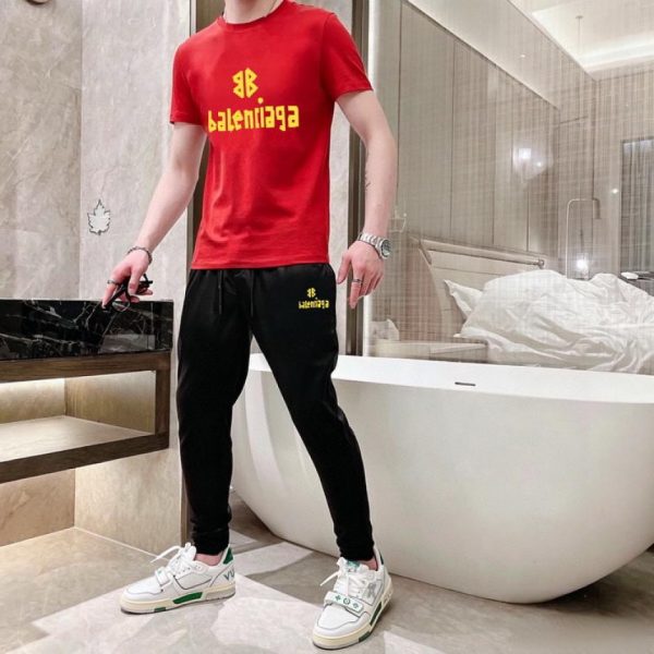 designer,replica,clothing,fake,1:1,lv,luxury,high quality Balenciaga trousers and short-sleeved shirt suit (7C28)