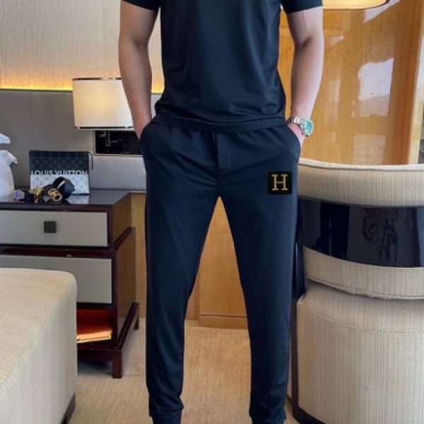 designer,replica,clothing,fake,1:1,lv,luxury,high quality Hermès Trousers and Short-Sleeve Suit (592F)