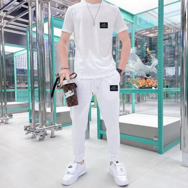 designer,replica,clothing,fake,1:1,lv,luxury,high quality Hermès Trousers and Short-Sleeve Suit (9A34)