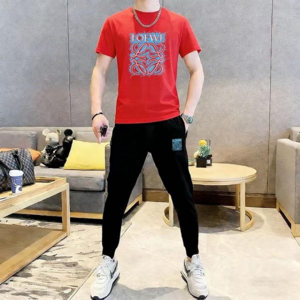 designer,replica,clothing,fake,1:1,lv,luxury,high quality Loewe Long Trousers and Short-Sleeve Suit (BFBF)