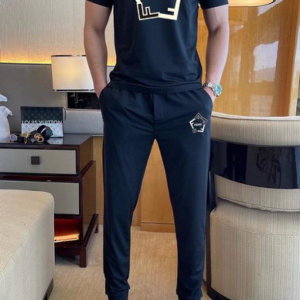 designer,replica,clothing,fake,1:1,lv,luxury,high quality Fendi Trousers and Short-Sleeve Suit (3203)