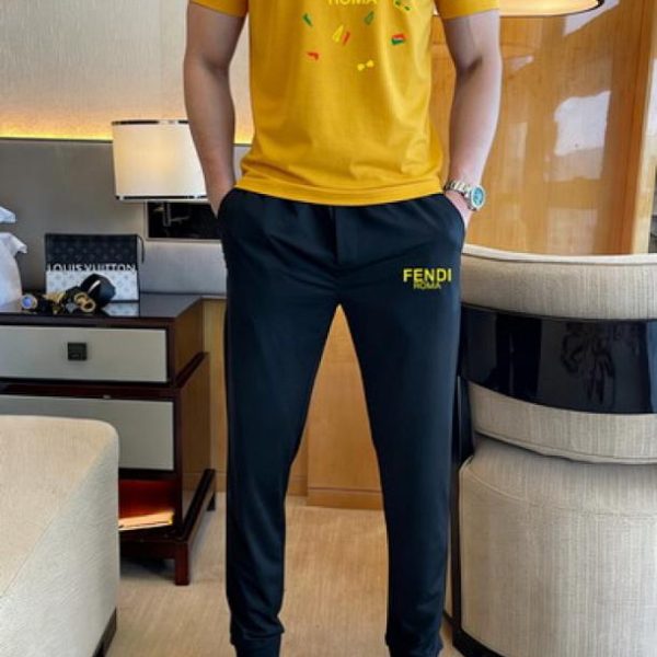 designer,replica,clothing,fake,1:1,lv,luxury,high quality Fendi Trousers and Short-Sleeve Suit (4553)