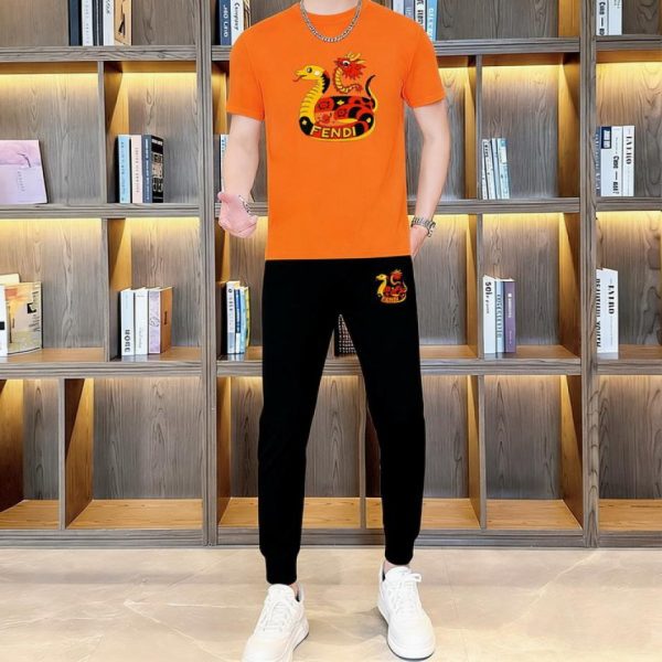 designer,replica,clothing,fake,1:1,lv,luxury,high quality Fendi Trousers and Short-Sleeve Suit (7EEF)