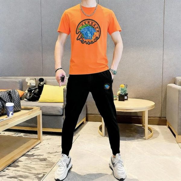 designer,replica,clothing,fake,1:1,lv,luxury,high quality Versace trousers and short-sleeved suit (45FB)