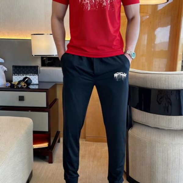 designer,replica,clothing,fake,1:1,lv,luxury,high quality Moncler long pants and short-sleeved shirt set (F649)