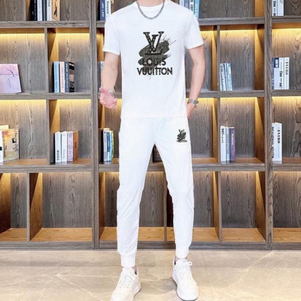 designer,replica,clothing,fake,1:1,lv,luxury,high quality Louis Vuitton Trousers and Short-Sleeve Suit (767E)