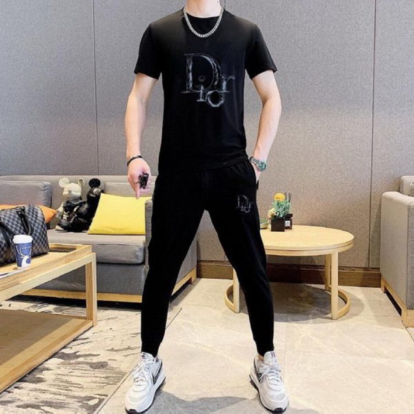 designer,replica,clothing,fake,1:1,lv,luxury,high quality Dior trousers and short-sleeved shirt suit (2D35)