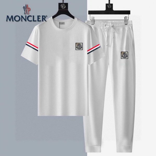 designer,replica,clothing,fake,1:1,lv,luxury,high quality Moncler long pants and short-sleeved shirt set (0E6B)