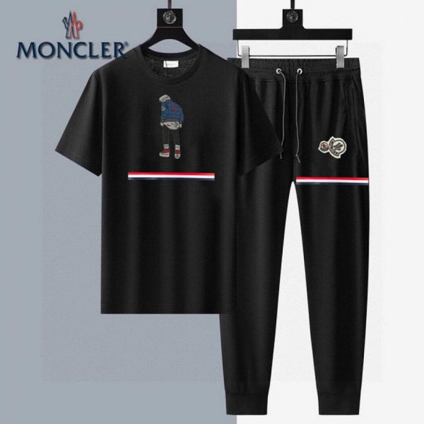 designer,replica,clothing,fake,1:1,lv,luxury,high quality Moncler long pants and short-sleeved shirt set (49F7)