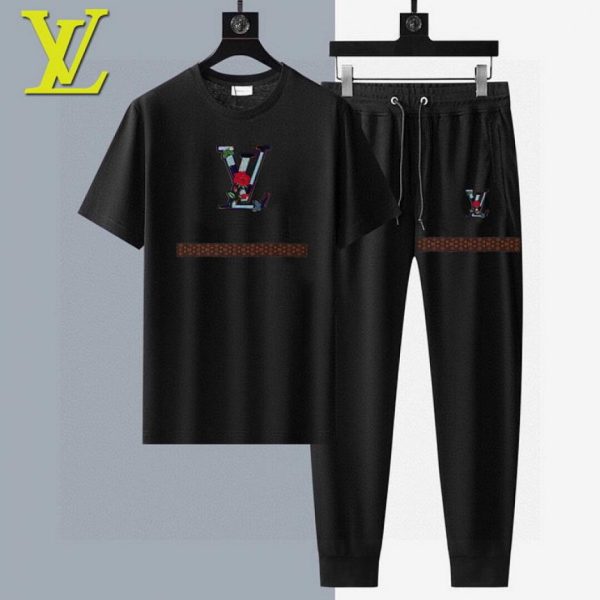 designer,replica,clothing,fake,1:1,lv,luxury,high quality Louis Vuitton Trousers and Short-Sleeve Suit (4FDB)
