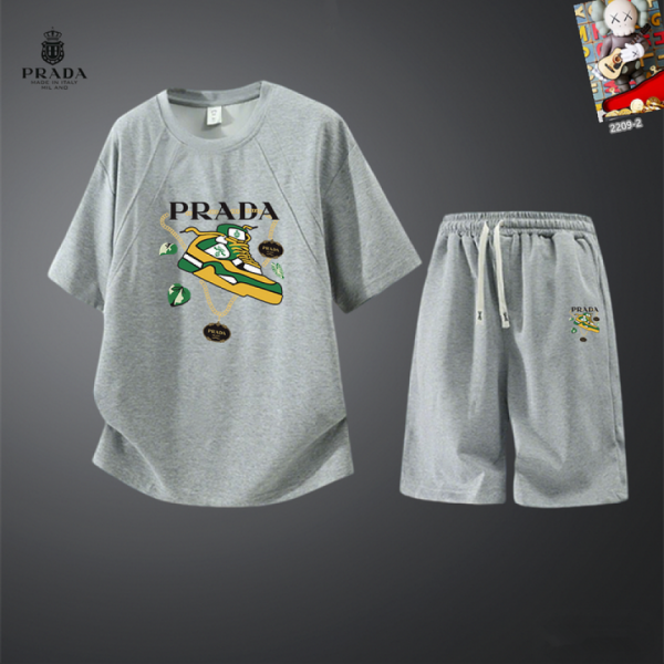 designer,replica,clothing,fake,1:1,lv,luxury,high quality Prada shorts and short-sleeved suit (DFC7)