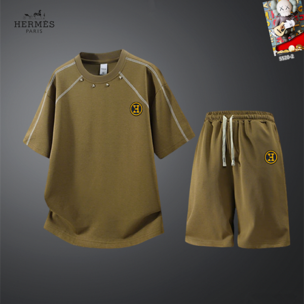 designer,replica,clothing,fake,1:1,lv,luxury,high quality Hermès Shorts & Short-Sleeve Suit (01BC)