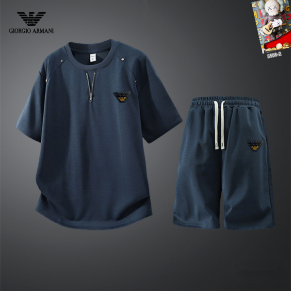 designer,replica,clothing,fake,1:1,lv,luxury,high quality Armani shorts and short-sleeved suit (C17B)