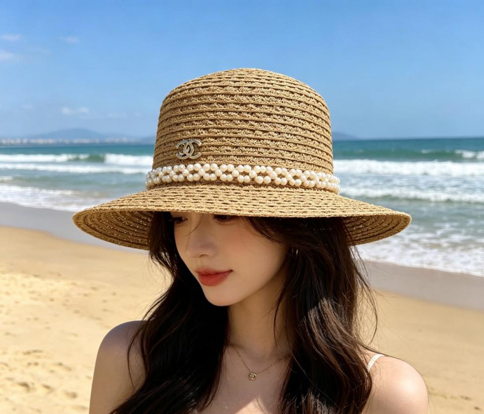 designer,replica,clothing,fake,1:1,lv,luxury,high quality Chanel pearl-embellished straw hat with classic double-diamond logo (B7JDN3) designer,replica,clothing,fake,1:1,lv,luxury,high quality Chanel pearl-embellished straw hat with classic double-diamond logo (B7JDN3)