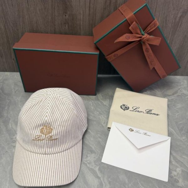 designer,replica,clothing,fake,1:1,lv,luxury,high quality Loro Piana Storm System Striped Baseball Cap (THQNGQ)
