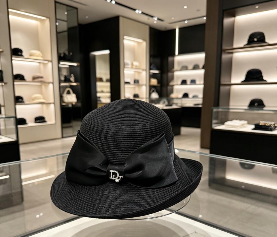 designer,replica,clothing,fake,1:1,lv,luxury,high quality Dior elegant straw hat with a bow, featuring a heavy satin bow and pearl/rhinestone logo (5O28AK). designer,replica,clothing,fake,1:1,lv,luxury,high quality Dior elegant straw hat with a bow, featuring a heavy satin bow and pearl/rhinestone logo (5O28AK).