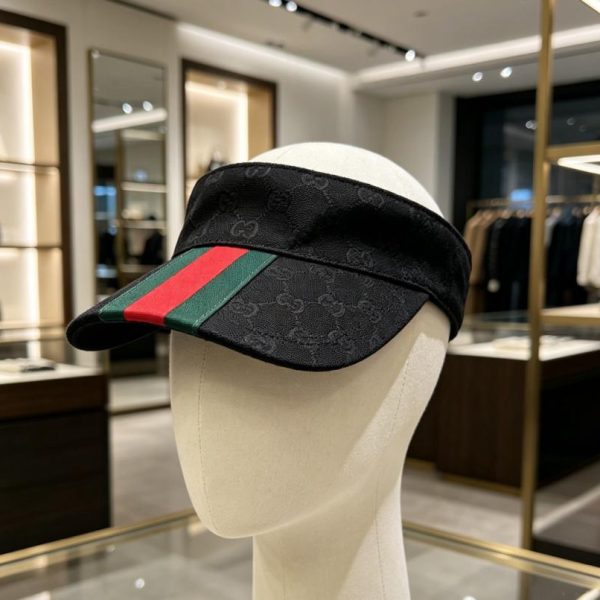 designer,replica,clothing,fake,1:1,lv,luxury,high quality GUCCI classic red and green ribbon visor (KRGBMU)
