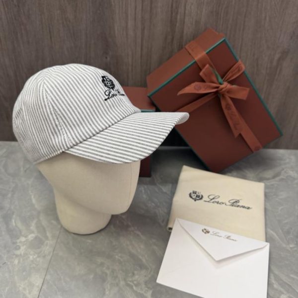 designer,replica,clothing,fake,1:1,lv,luxury,high quality Loro Piana Storm System Striped Baseball Cap (BNVI9S)