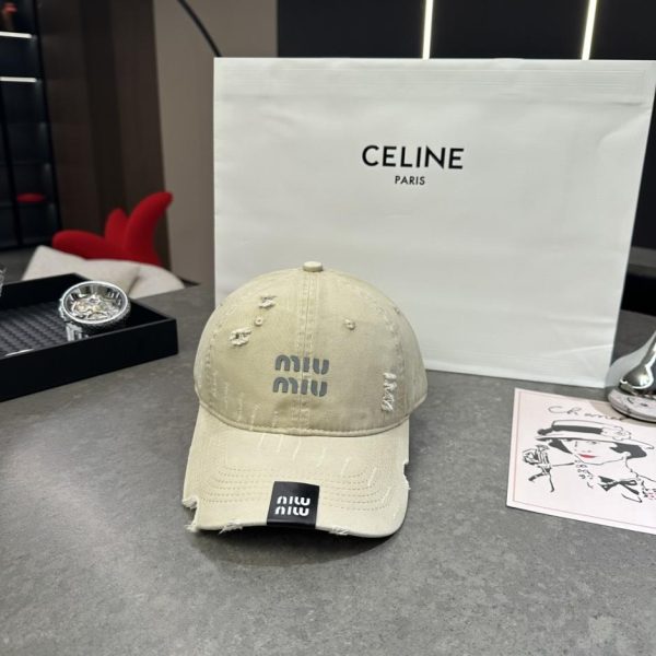 designer,replica,clothing,fake,1:1,lv,luxury,high quality MiuMiu ripped cap (MULKIB)