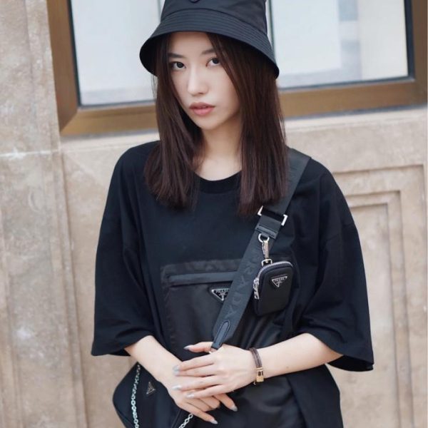 designer,replica,clothing,fake,1:1,lv,luxury,high quality Prada triangle logo bucket hat (Q1ODHY)