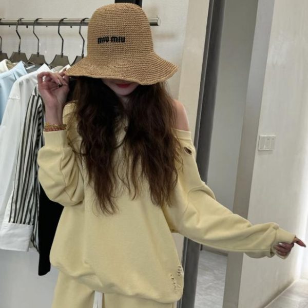 designer,replica,clothing,fake,1:1,lv,luxury,high quality Miu Miu Straw Fisherman Hat, Natural Straw Material (B0YTK2)