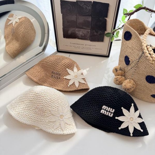 designer,replica,clothing,fake,1:1,lv,luxury,high quality Miu Miu handmade crochet fisherman’s hat (F3VRK4)