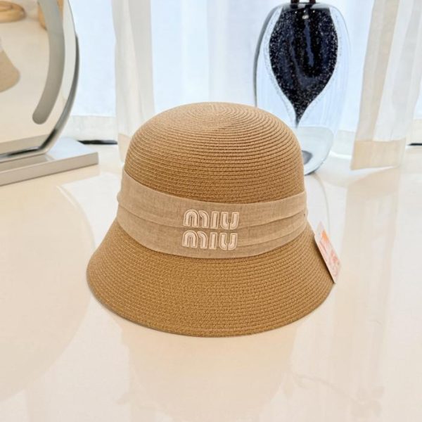 designer,replica,clothing,fake,1:1,lv,luxury,high quality Miu Miu braided fisherman’s hat (7WYD6V)
