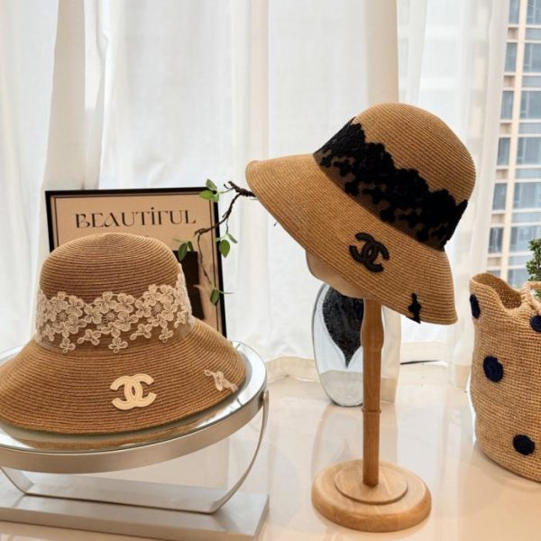 designer,replica,clothing,fake,1:1,lv,luxury,high quality Chanel-style lace straw fisherman’s hat (06Q0XO)