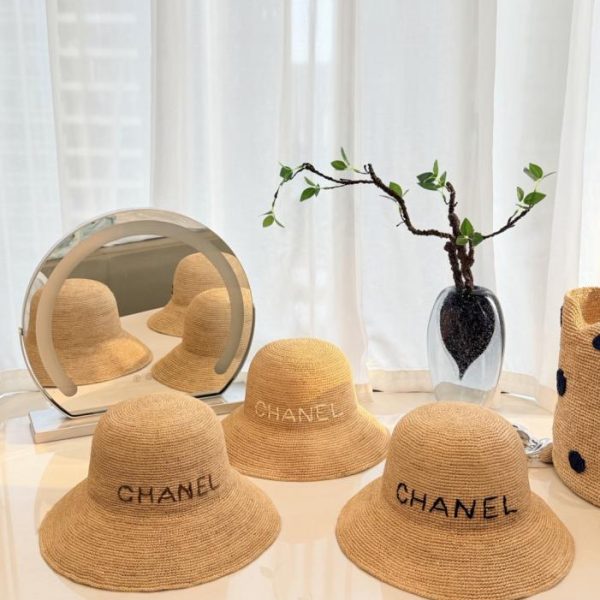 designer,replica,clothing,fake,1:1,lv,luxury,high quality Chanel Hand-woven Straw Fisherman’s Hat, Natural Raffia Hand-crocheted (L6NBCU)