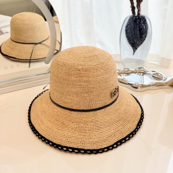 designer,replica,clothing,fake,1:1,lv,luxury,high quality FENDI Hand-woven Raffia Fisherman’s Hat, Natural Raffia Hand-crocheted (8JW9CD)