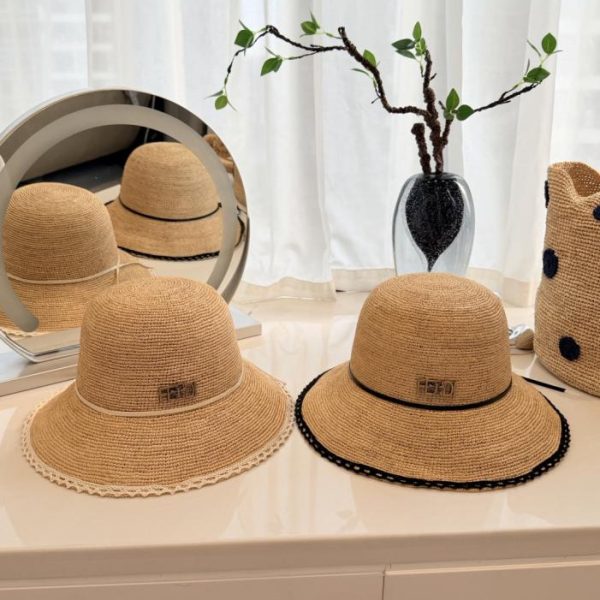 designer,replica,clothing,fake,1:1,lv,luxury,high quality FENDI Hand-woven Raffia Fisherman’s Hat, Natural Raffia Hand-crocheted (ZLBZQ4)