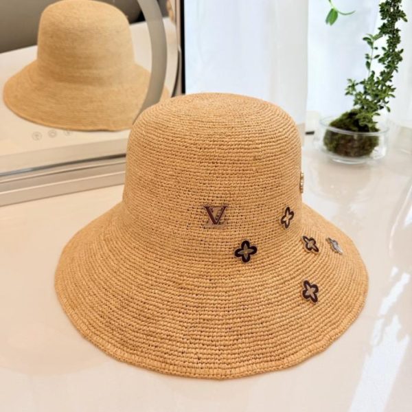 designer,replica,clothing,fake,1:1,lv,luxury,high quality Louis Vuitton straw fisherman’s hat, hand-woven from natural raffia (M33HH2)