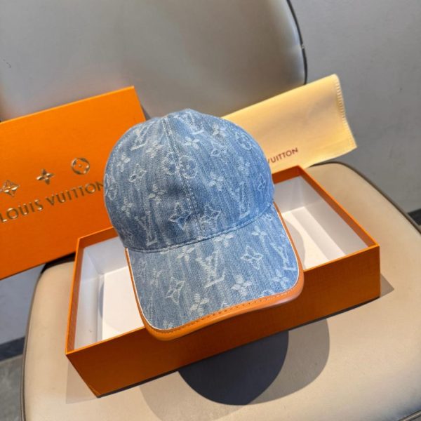 designer,replica,clothing,fake,1:1,lv,luxury,high quality New Louis Vuitton baseball cap, original design, LV denim jacquard (S1AHQ2)