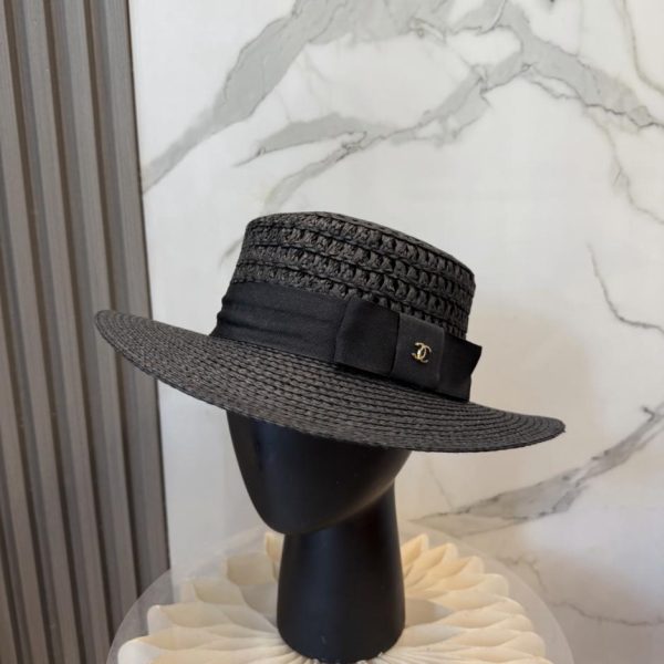 designer,replica,clothing,fake,1:1,lv,luxury,high quality CHANEL official flat-top hat, made of straw (LHVZ22)