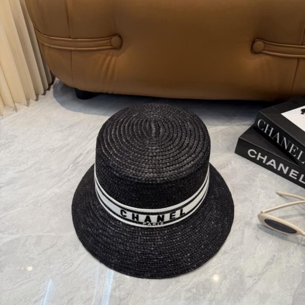 designer,replica,clothing,fake,1:1,lv,luxury,high quality CHANEL New Summer Raffia Straw French Sun Hat for Women (NIGGMC)