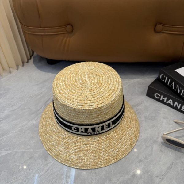 designer,replica,clothing,fake,1:1,lv,luxury,high quality CHANEL New Women’s Summer Raffia Straw French Sun Hat (XE06WT)