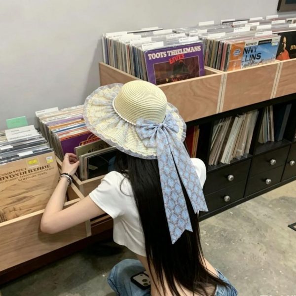designer,replica,clothing,fake,1:1,lv,luxury,high quality MIUMIU Original Authentic Beach Hat with Wide Brim (1WJUFE)