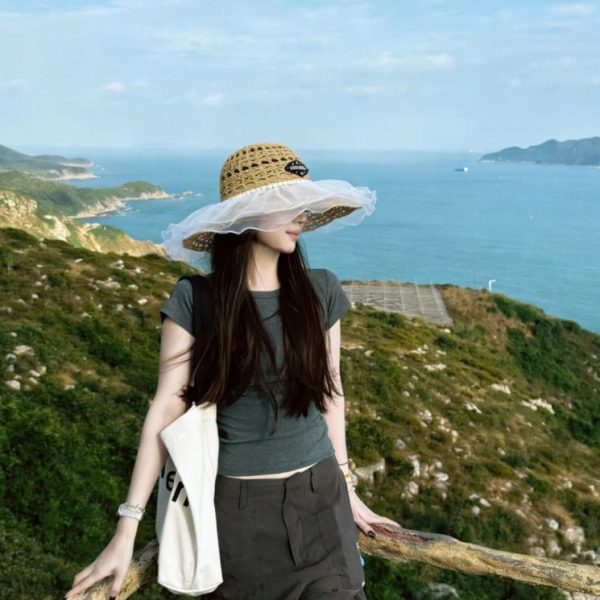 designer,replica,clothing,fake,1:1,lv,luxury,high quality MIUMIU Original Authentic Beach Hat, Wide-brimmed (2T2B1M)
