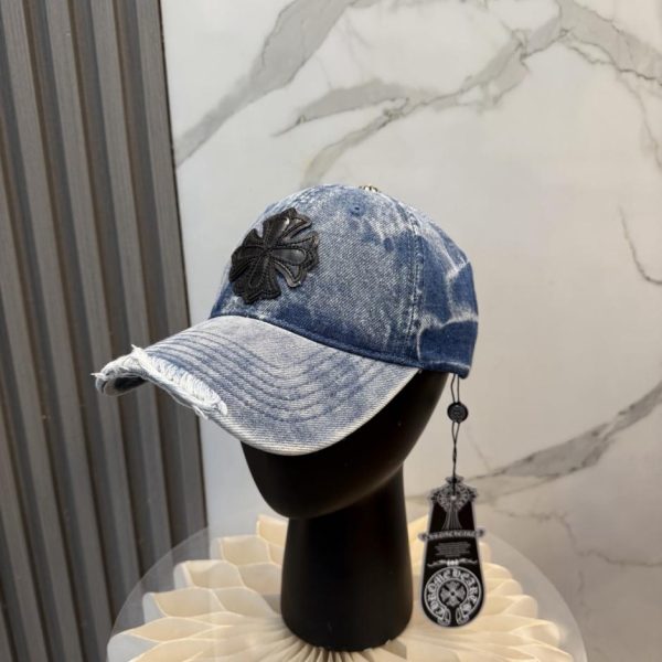 designer,replica,clothing,fake,1:1,lv,luxury,high quality Chrome Hearts New High-Quality Washed Denim Baseball Cap (SIZ05R)