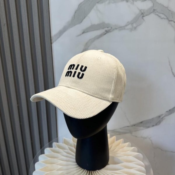 designer,replica,clothing,fake,1:1,lv,luxury,high quality MIUMIU Autumn/Winter New Corduroy Baseball Cap (H78KCL)