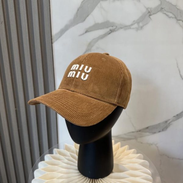 designer,replica,clothing,fake,1:1,lv,luxury,high quality MIUMIU Autumn/Winter New Corduroy Baseball Cap (WMH1W7)