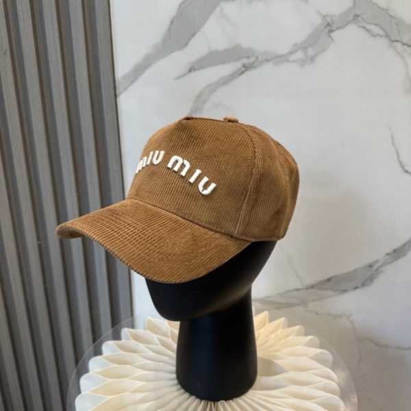designer,replica,clothing,fake,1:1,lv,luxury,high quality MIUMIU Autumn/Winter New Corduroy Baseball Cap (Z3YTHF)